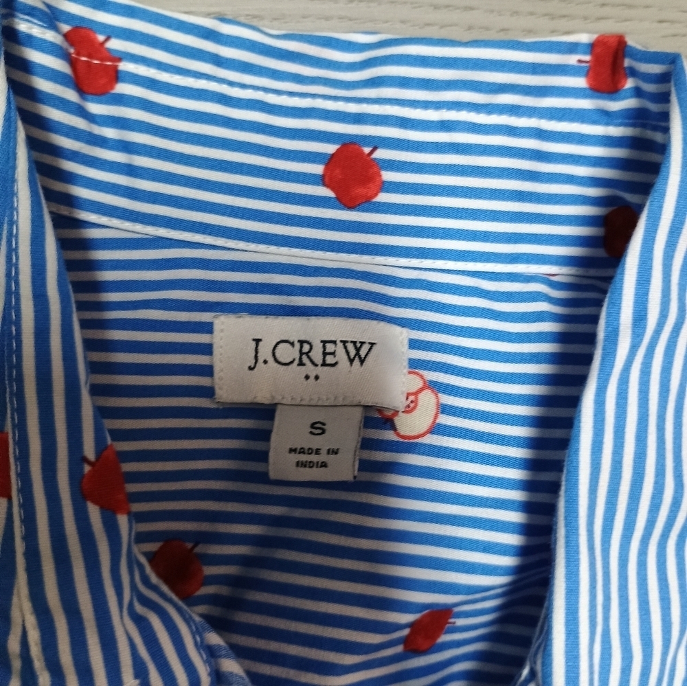 J. Crew womens Re-imagined blue stripe teacher school apple button down size s - Picture 3 of 7